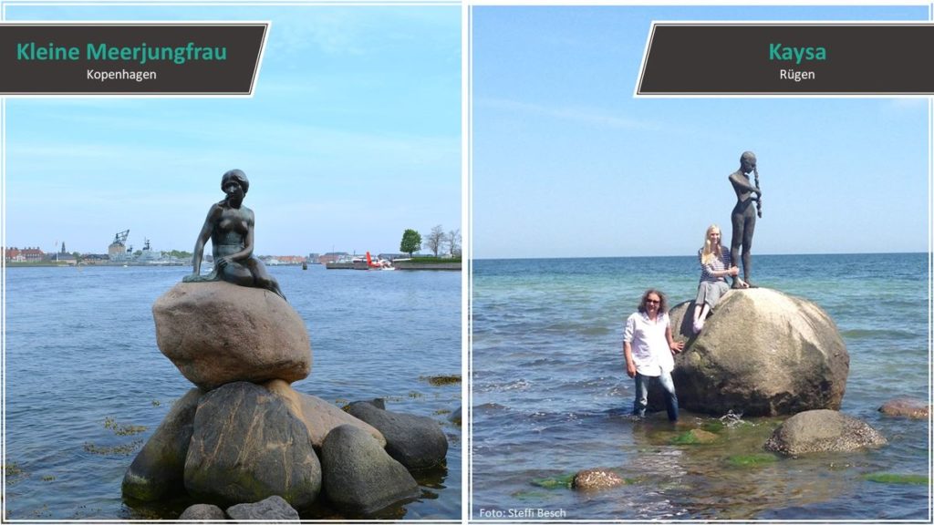 Kleine Meerjungfrau vs. Kaysa Statue