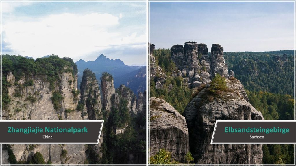 Zhangjiajie Nationalpark vs. Elbsandsteingebirge