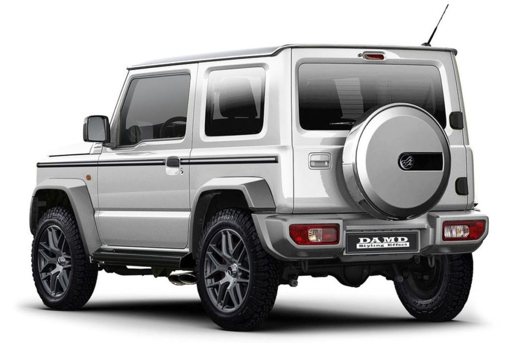 Suzuki Jimny mit DAMD-Verspoilerung "Little G" in G-Klasse-Optik
