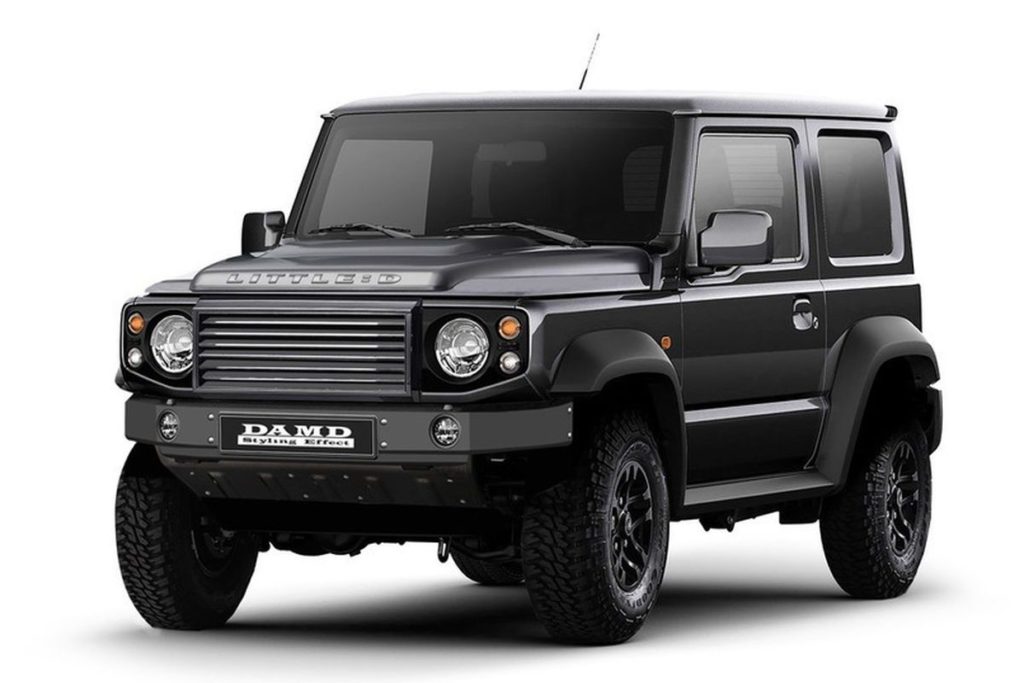 Suzuki Jimny mit DAMD-Verspoilerung "Little D" in Land-Rover-Defender-Optik