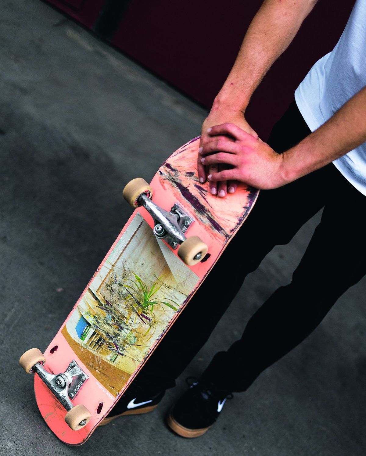 Skateboarder von Rollbrett Union testen Alberto-Pants