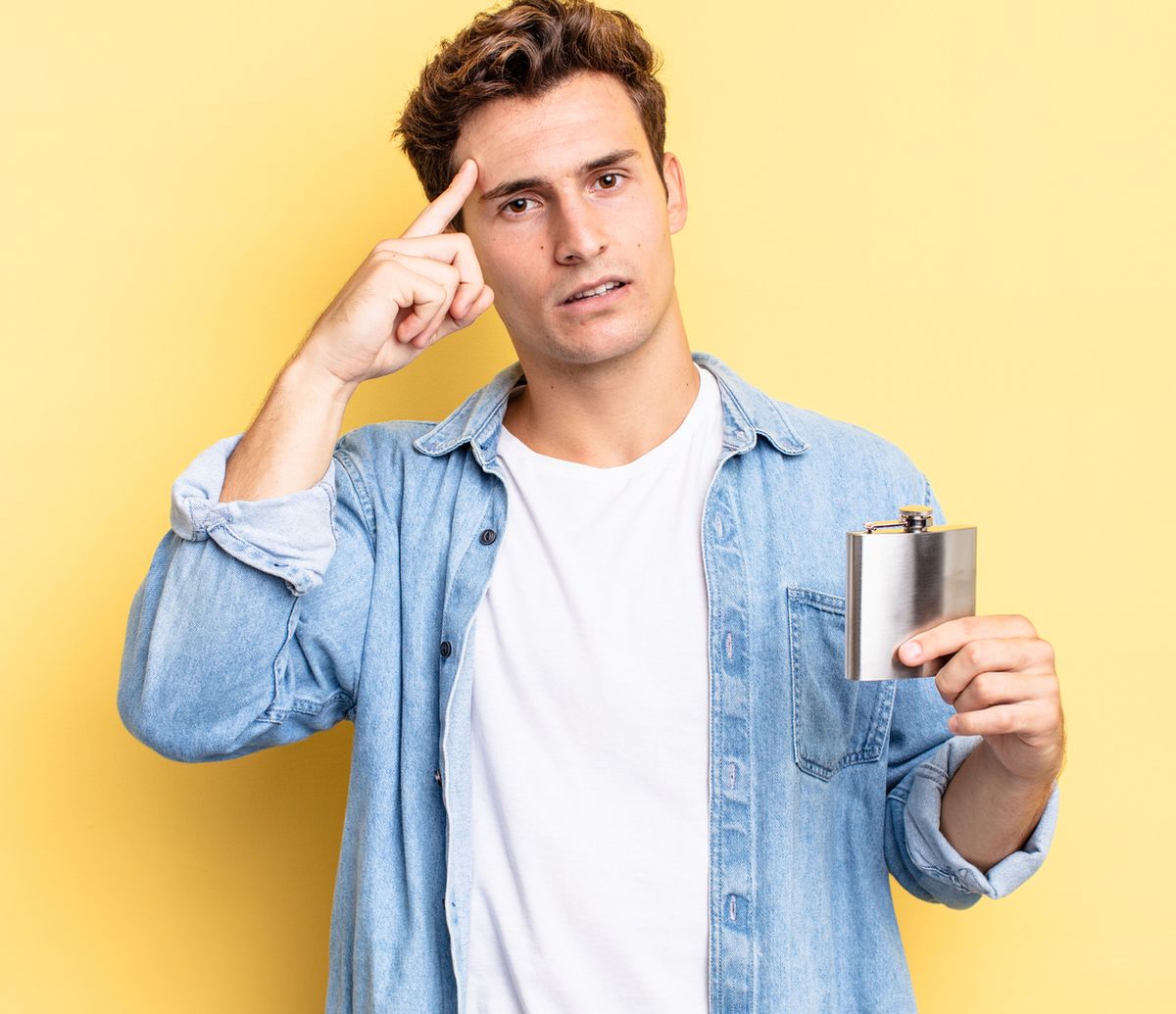 Foto: Mit dem Flachmann zur Arbeit.