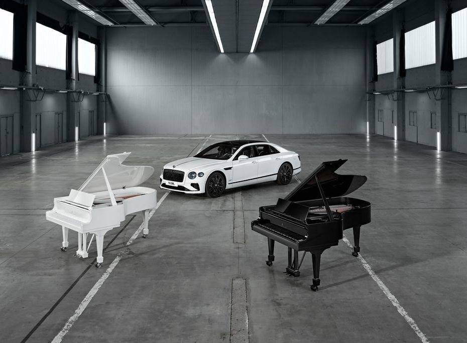 Black & White - Bentley Flying Spur Speed x Steinway Piano